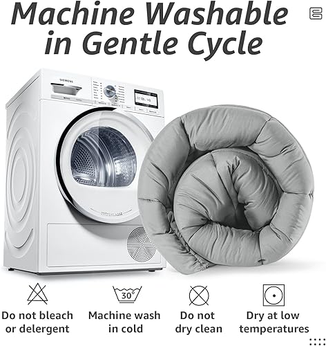 Miniatura 6 de Edredón de cama tamaño individual para todas las estaciones, relleno de edredón acolchado alternativo con pestañas de esquina, cálido para invierno,