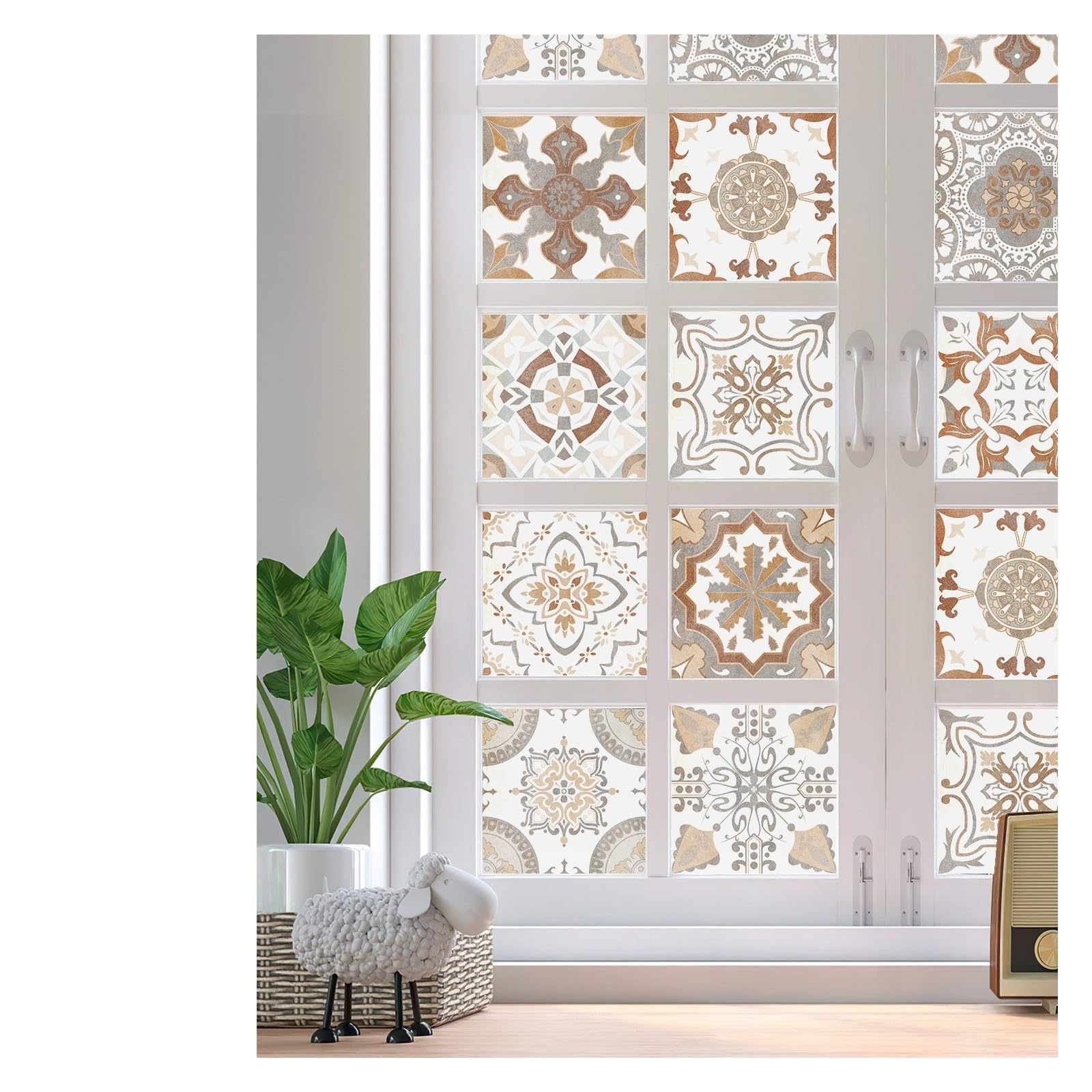 Pegatinas de azulejos autoadhesivas decoración de pared de cocina impermeable a prueba de aceite Retro amarillo claro 24 Uds película mate(L=20 * 20 * 24PCS)