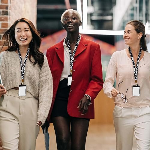 Miniatura 7 de Cordón para el cuello, cordón de margarita de moda, correa duradera para el cuello con llavero y cierre para credencial de identificación,