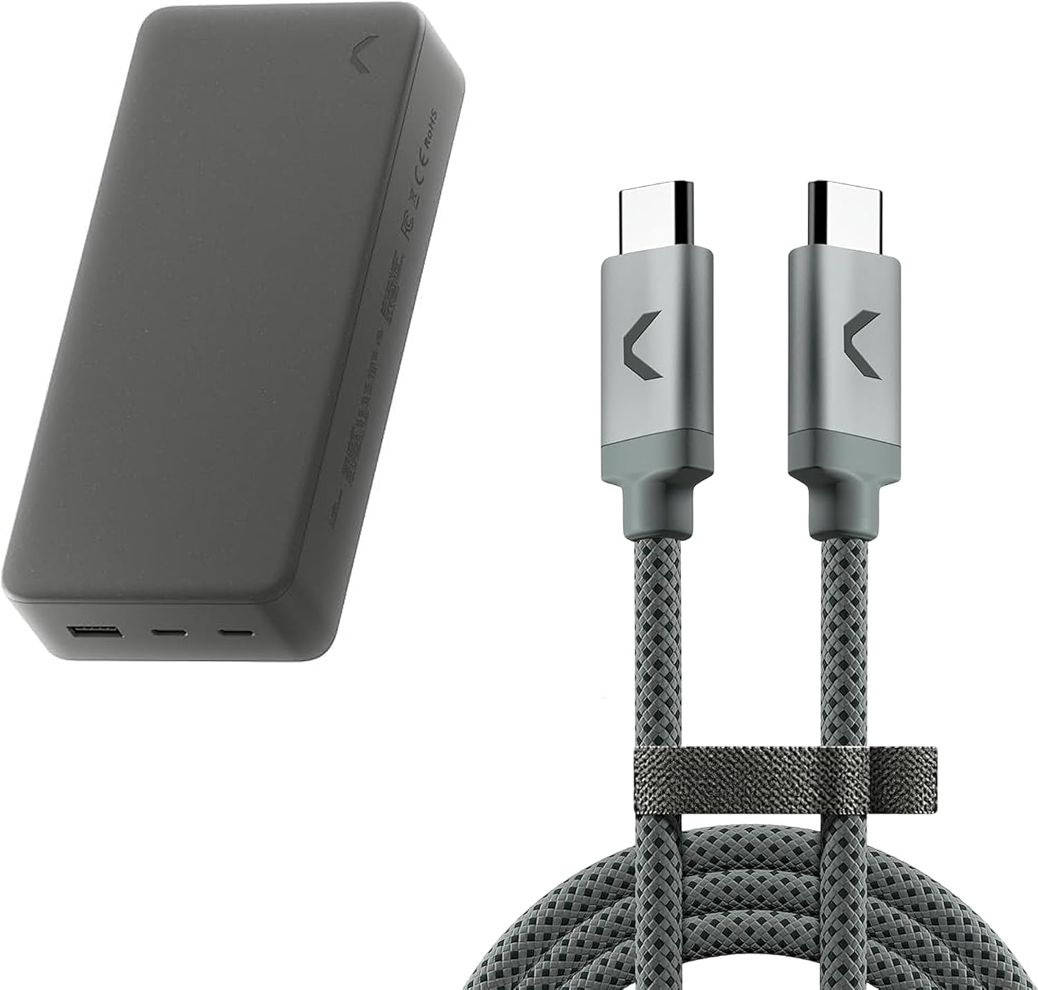 Clemm 30K Triple Port Power Bank and Chain 100W Type-C Cable Bundle