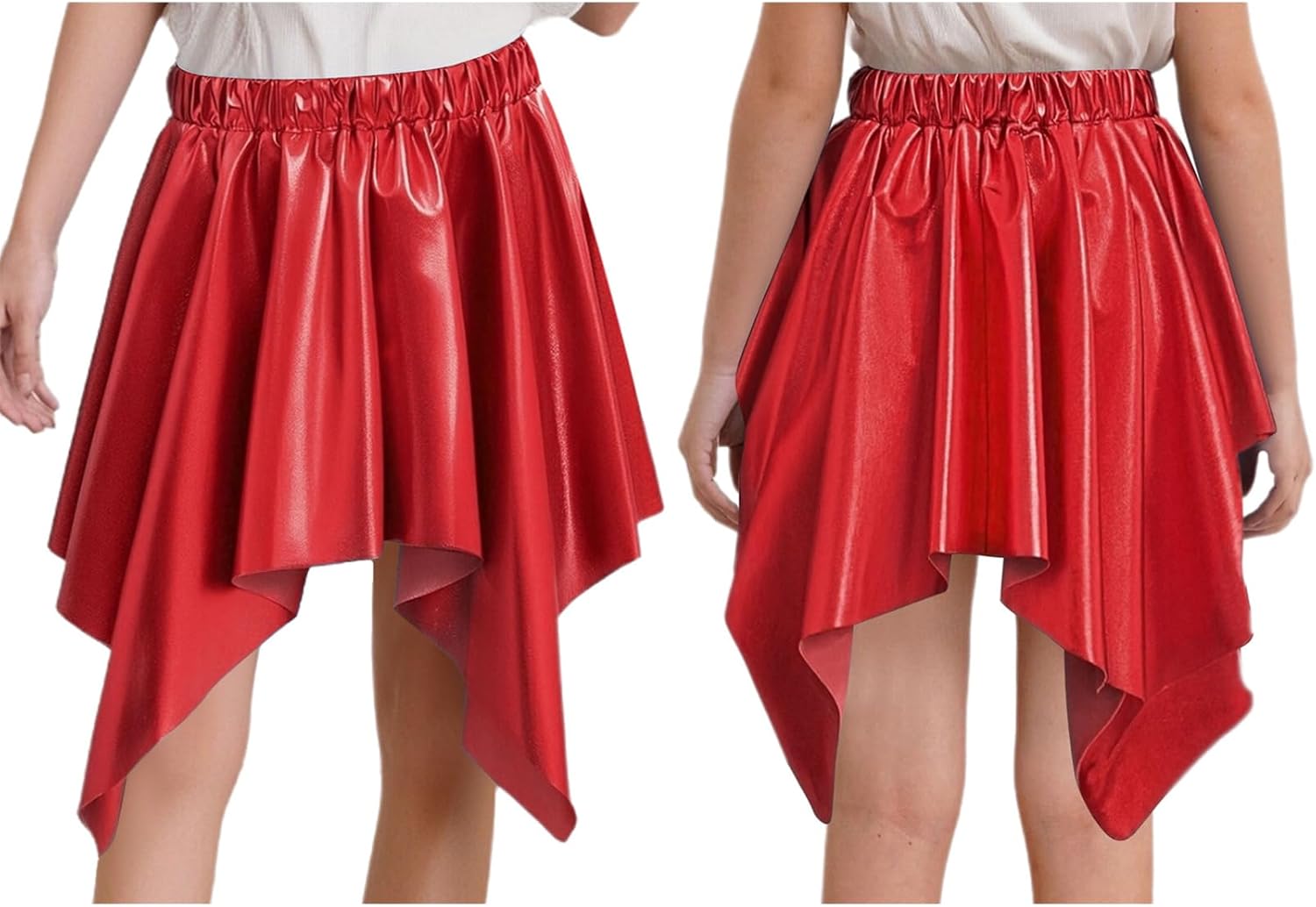 YiZYiF Pleated Skorts for Girls Shiny Birthday Party Athletic Skater Skirt Clubwear Mini Tutu Fancy School Skirts
