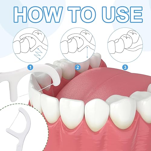 Miniatura 4 de Dandat 2000 piezas de púas de hilo dental a granel de alta dureza, limpios, hilo dental para limpieza de dientes, para viajes familiares, espacio