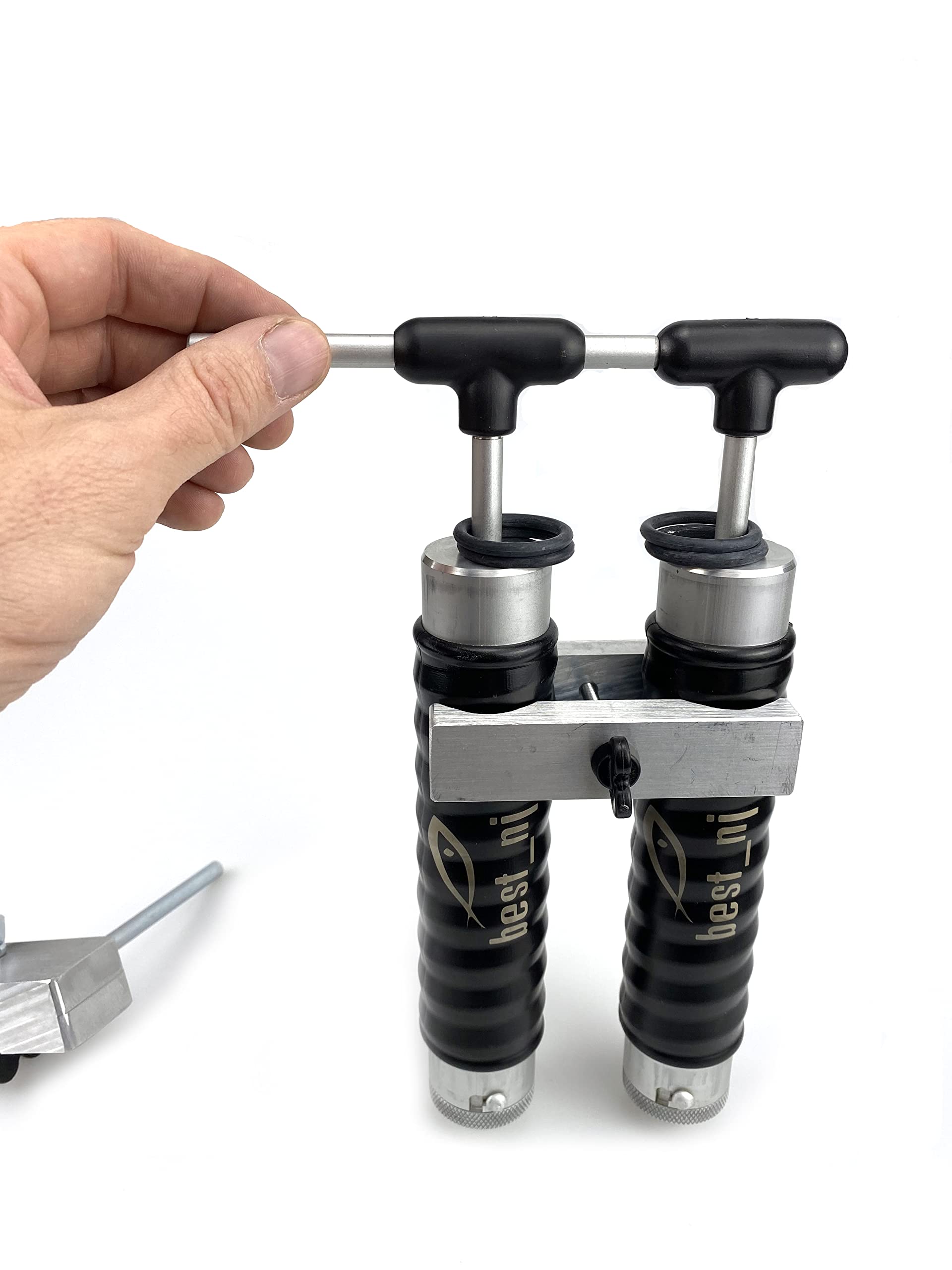 120+120 ml de aluminio doble inyector mezclado conjunto para plástico suave pesca señuelo molde