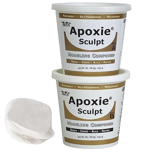 Apoxie Sculpt - 2 Part Modeling Compound (A & B) - 4 Pound, White/Stone White