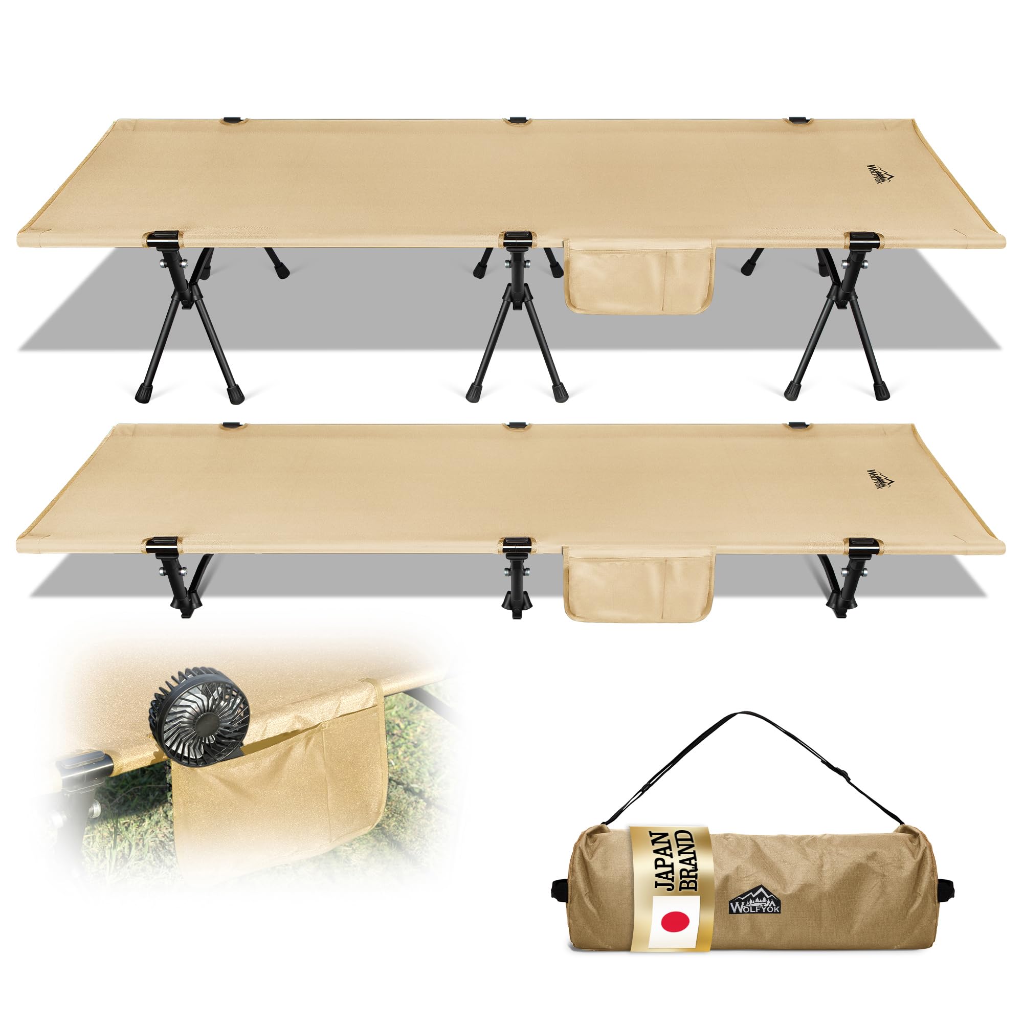 Amazon.co.jp: wolfyok outdoors コット キャンプ 2way 軽量 【高密度