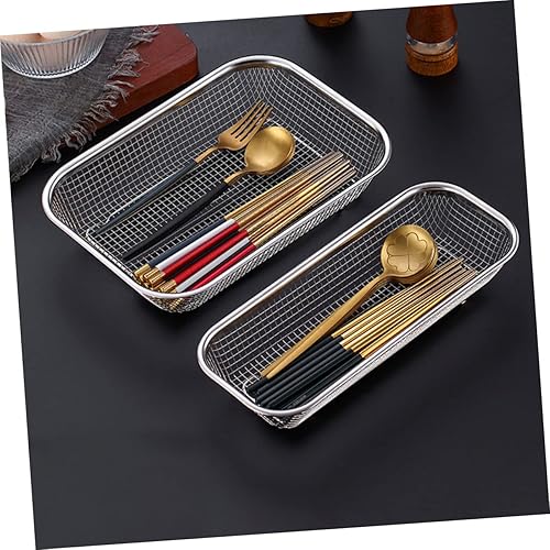 Miniatura 2 de BESPORTBLE Colador de cuenco de lavado, 2 unidades, cesta de drenaje, cesta de filtro de acero inoxidable, colador portátil de metal para alimentos