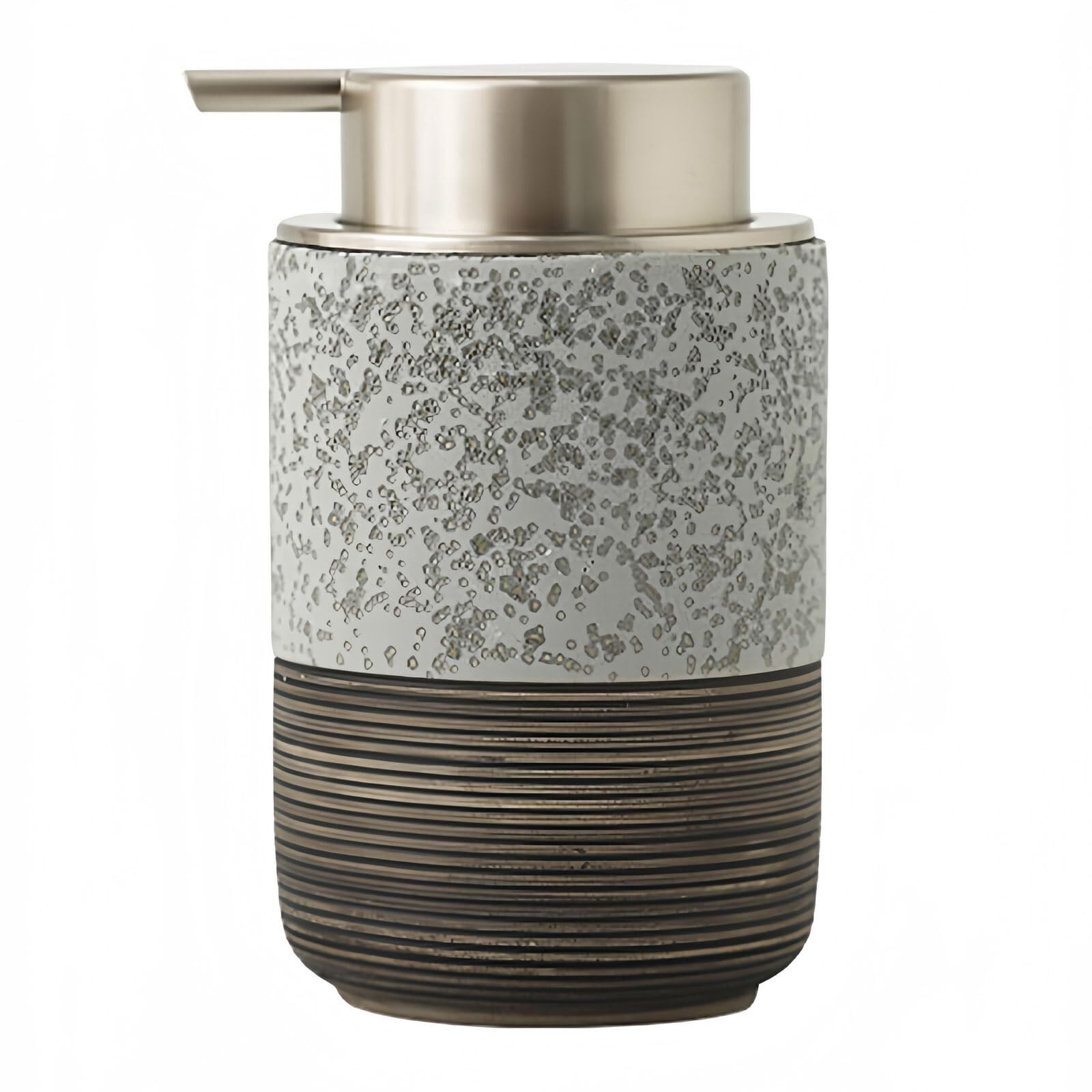Yuue Grey Empty Barthroom And Dish Refillable Foam Soap Bottle With Silver Pump Foaming Hand Dispenser Decor For Counter(Grey)