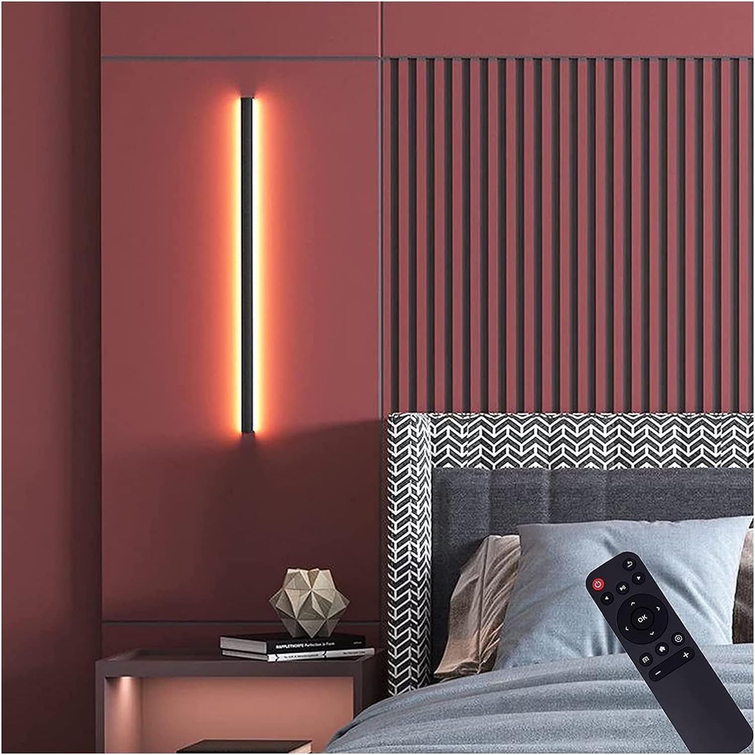 HCZKIUJY Wall lamp, Aluminum Fixture Black Long Sconce Lights Acrylic Lampshade for Kitchens (80cm)