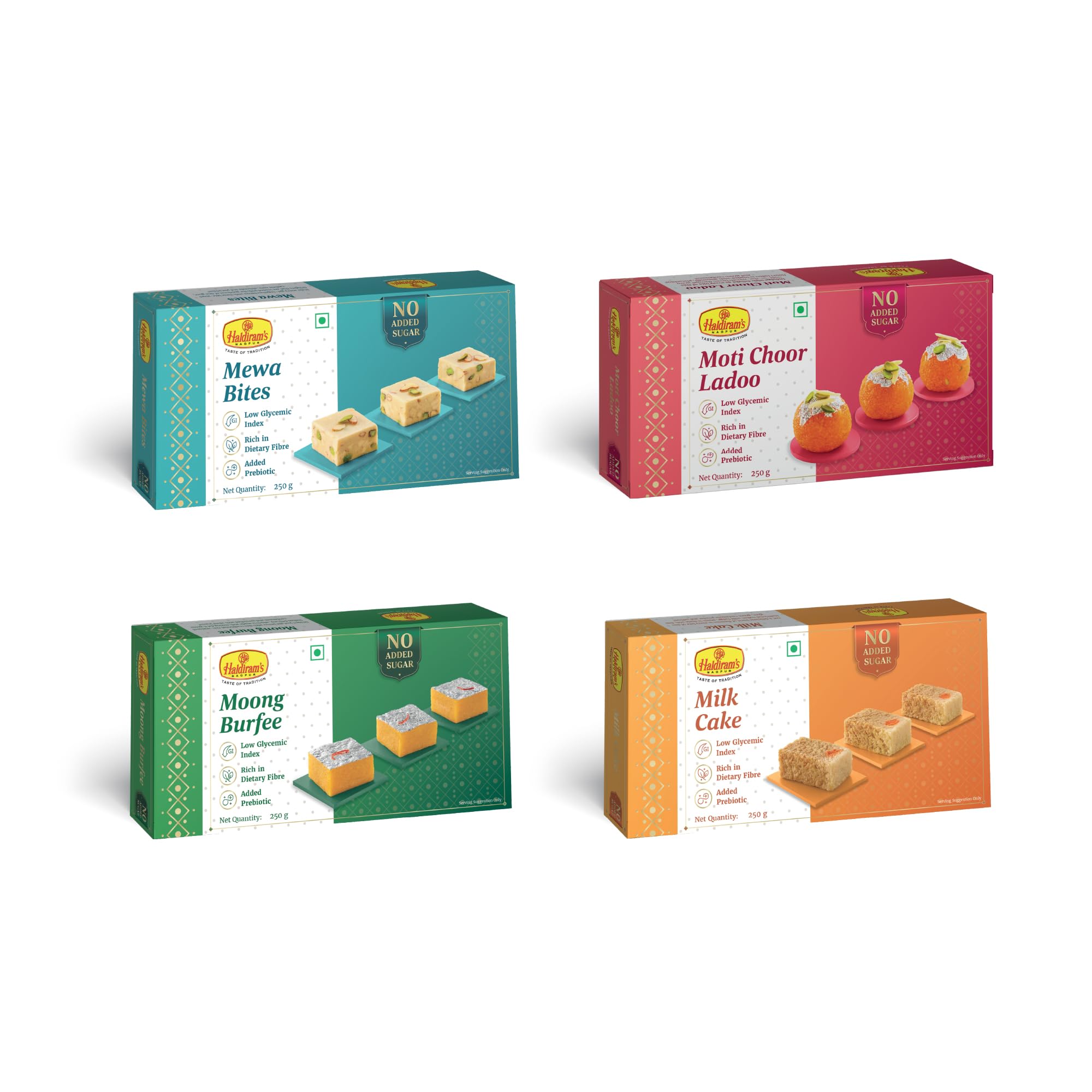Haldirams Nagpur Sugar Free Range Mewa Bite (250 gm), Motichoor Laddu (250 gm), Moong Burfee (250 gm) Milk Cake (250 gm) (B0CDQ8VJZ5) Amazon Price History, Amazon Price Tracker