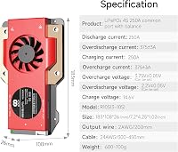 DALY Smart 4S 12V BMS LiFePO4 Lítium Akkumulátor Vezérlő WiFi RS485 CAN 250A - LifePO4 4S 12V 250A 2