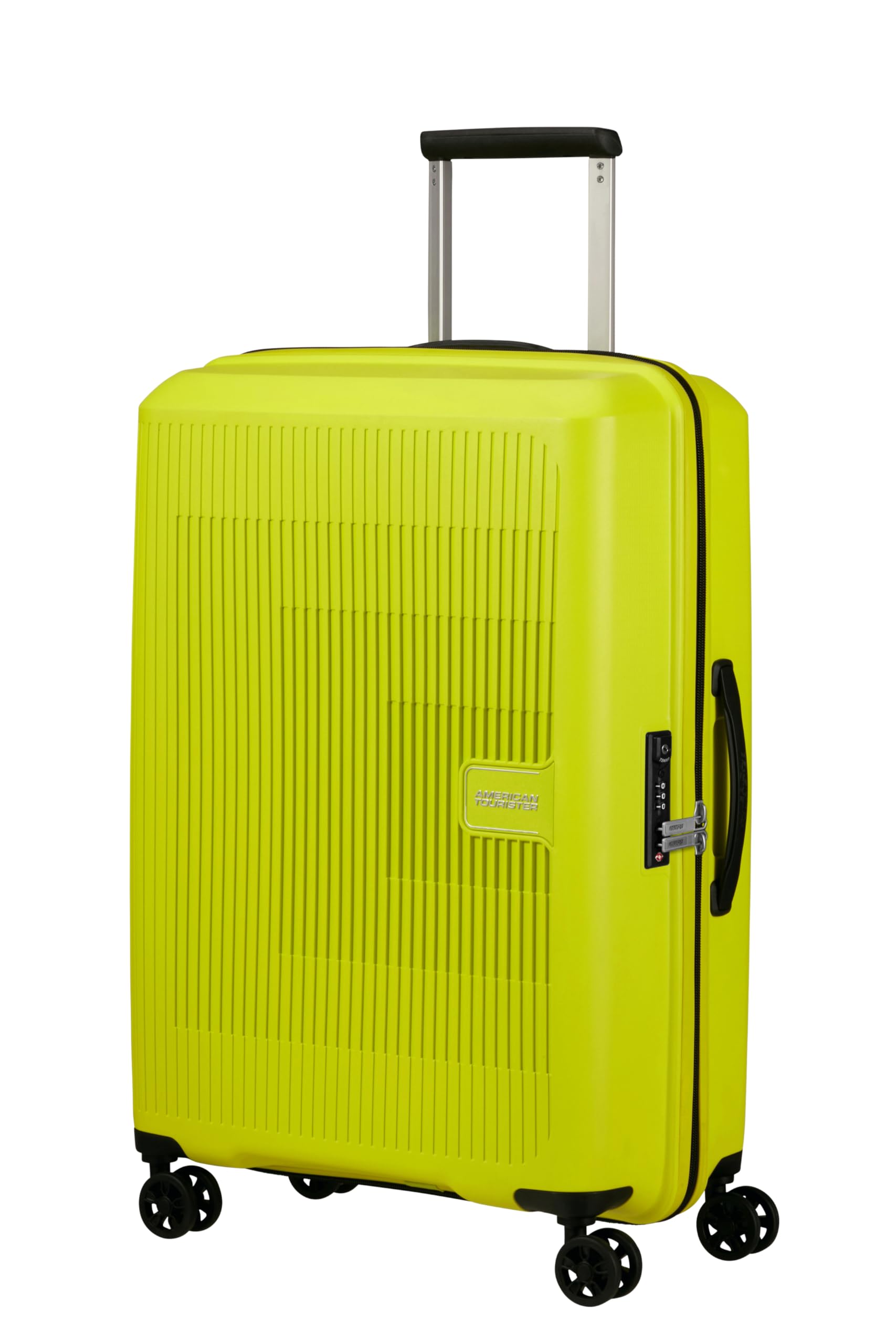 American Tourister Aerostep - Spinner M, Erweiterbarer Koffer, 67 cm, 66.5/72.5 L, Grün (Light Lime)
