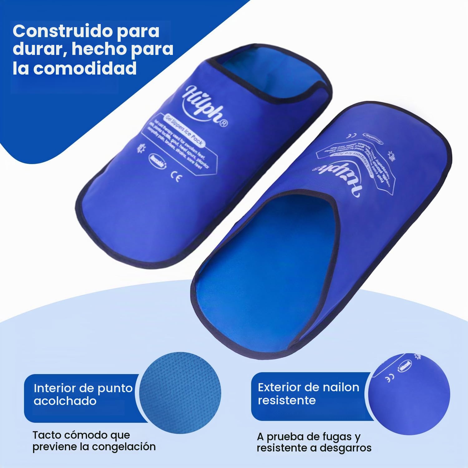 Hilph Bolsa de Hielo para El Pie Fascitis Plantar 2 Paquete, Bolsa de Hielo Pies, Calcetines de Hielo refrigeración, Zapatillas de Hielo Terapia para Quimioterapia, Pies Hinchados -1 Par
