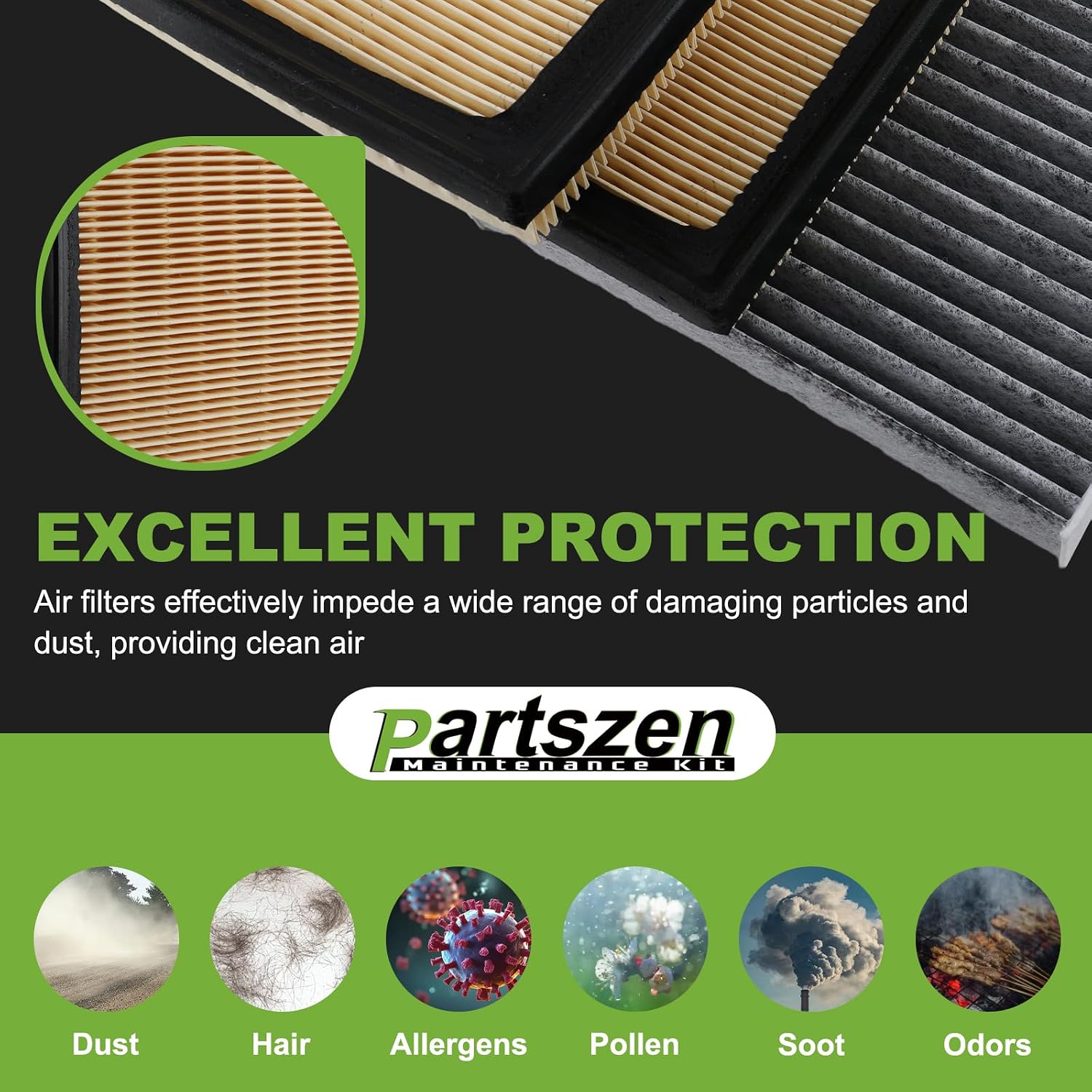 17801-F4010 Engine and Cabin Air Filter Fit for Toyota Tundra 3.4L V6 (2022-2025), Sequoia 3.4L V6 (2023-2025) Replace 871390-C010, WA11653