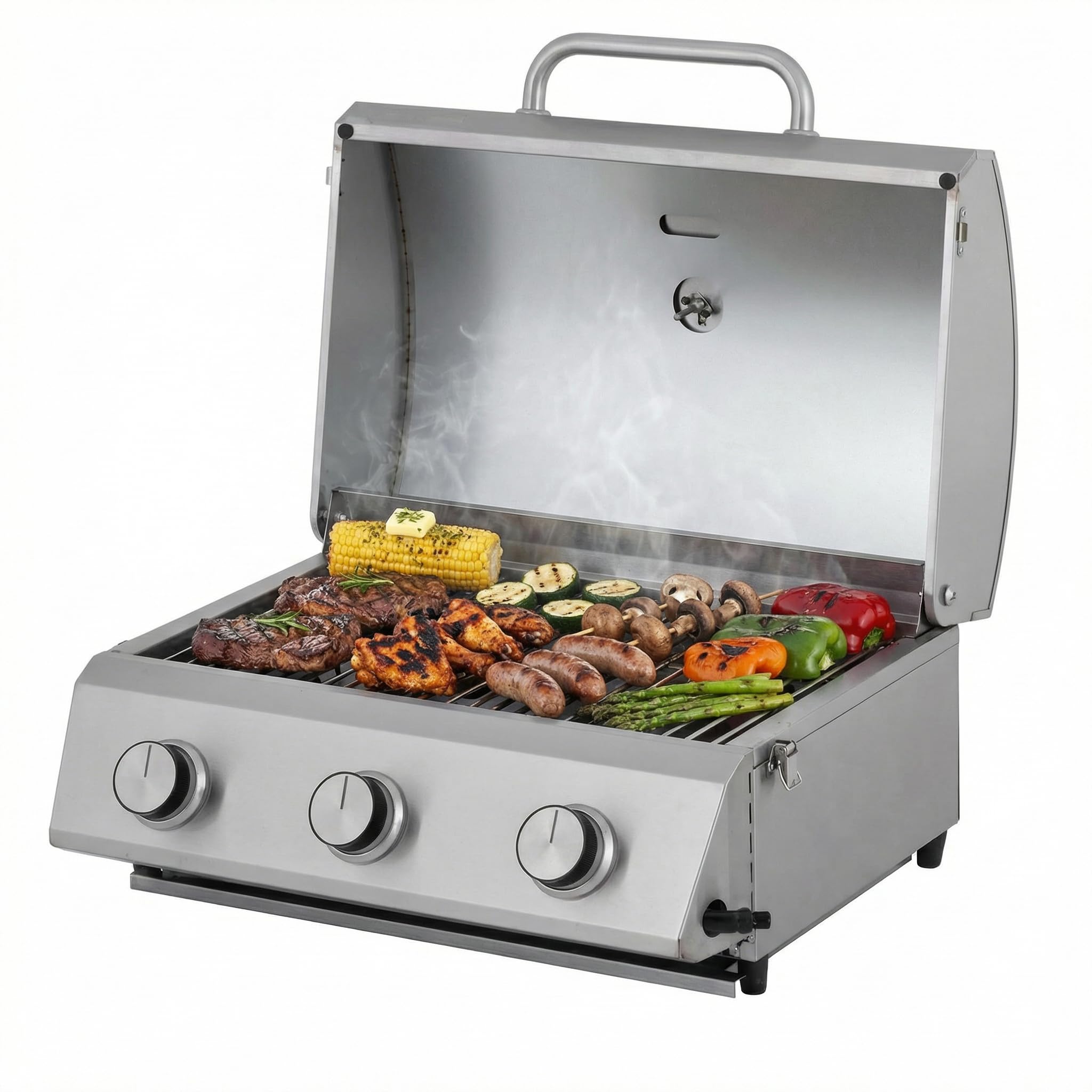 WELL GRILL Coperture Bruciatore Per Barbecue A Gas (2 Pezzi) - Acciaio Inox 39.5x16.5cm Per Landmann Triton 2.0/3.0, Burnhard, Taino