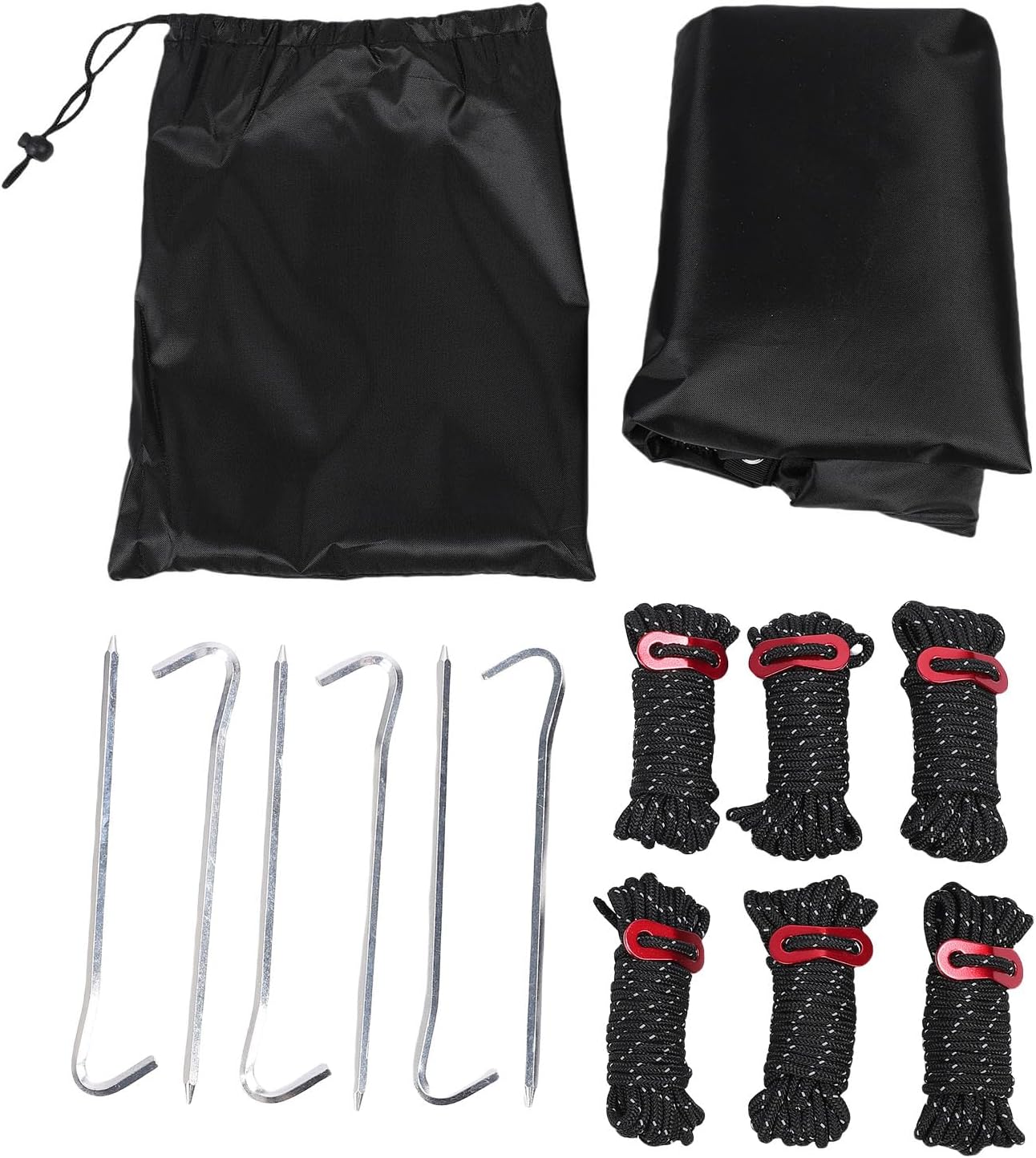 Fockety キャンプ用タープ、防水ハンモックレインフライピクニックマット、折りたたみ式軽量テントカバーハイキングシェルター、グラ