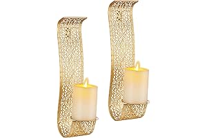 Glamorous Gold Wall Candle Sconces — Aesthetic Duo for Home Decor