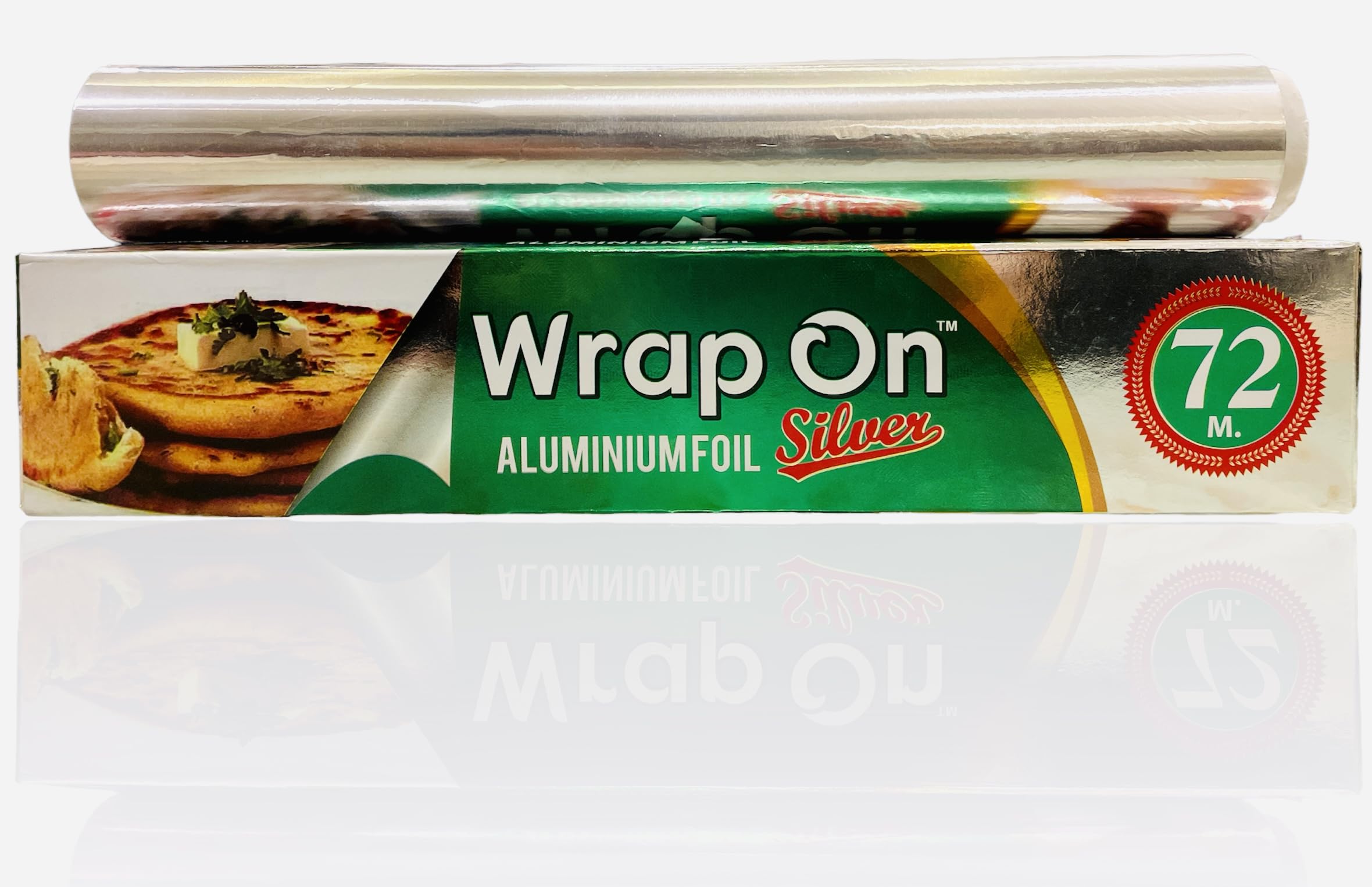 Aluminium Foil 72 Meters, 11 Micron for Food Wrapping Fresh | Kitchen Silver Roll for Kitchen Food Wrap Packaging | Roti and Hot Box Item | Baking & Cooking | Keeps Food Warm