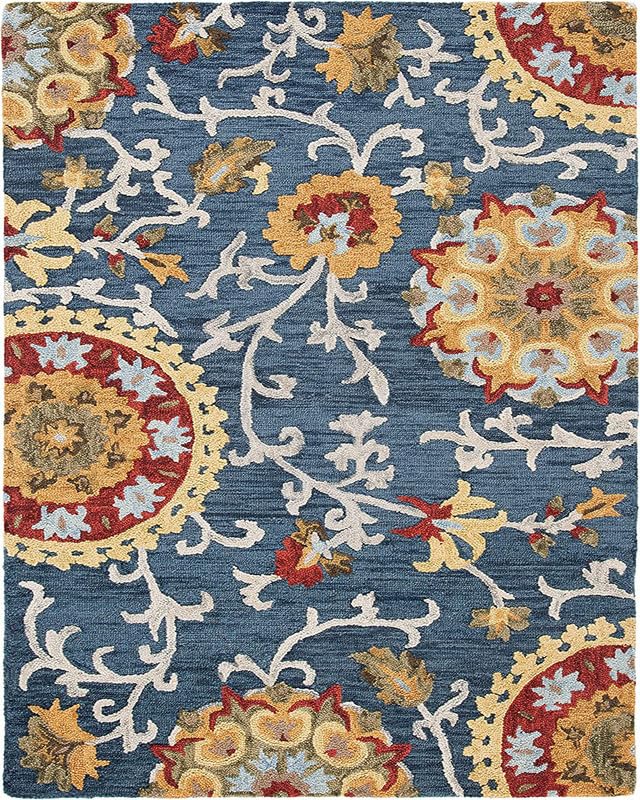Image of Embossed Handmade GH Wool Thick Geometrical Carpet is a Stylish and Practical Addition to Any Living Room 7X9