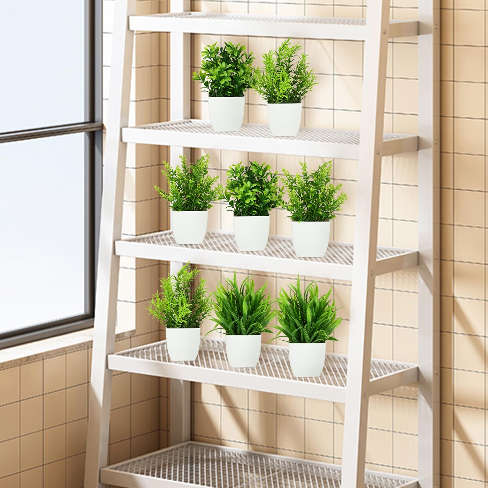 Piante Succulente Finte In Vaso - Set Da 3, Decorazione Per Bagno E Soggiorno - Foto 12