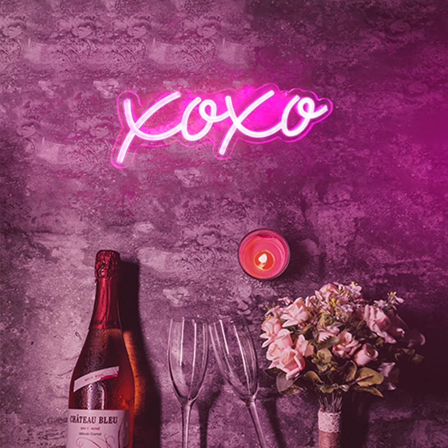 XOXO neonowy znak LED do dekoracji ścian, USB, regulowana jasność, salon, bar, pub, klub, spotkania, sztuka, dekoracja ścienna