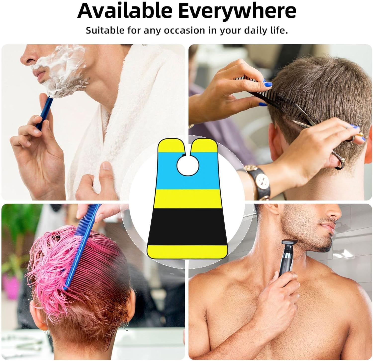 Flag Of The Sultanate Of Burongan Print Beard Bib Apron For Men, Beard Hair Catcher For Men Shaving Trimming,Beard Cape Cloth, Black
