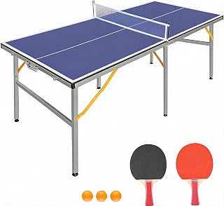 Hetoy Foldable Ping Pong Table Tennis, 72" x 36" Table Tennis with Net