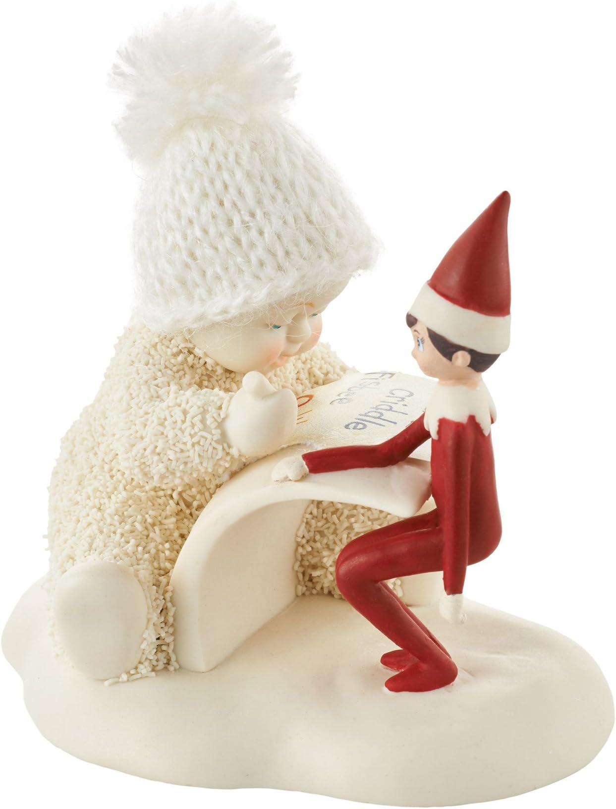 Department 56 Snowbabies “Elf On The Shelf Makes A List” Porcelain, 3.2” Figurine, Multicolor
