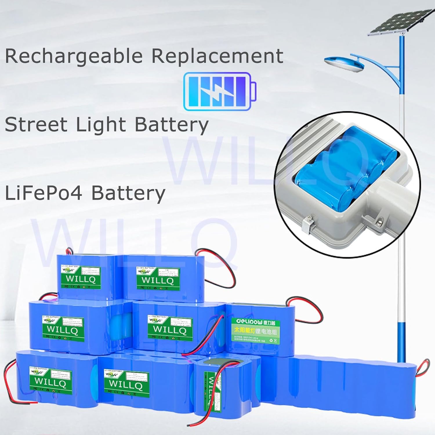 Batteria Lifepo4 da 3,2 V Batteria Ricaricabile al Litio Ferro Fosfato 3,2 V 6 Ah 12 Ah 18 Ah 24 Ah per Lampioni Solari, 3.2v6ah