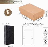 NBEADS 24 bucăți cutii de bijuterii din carton kraft maro pentru ambalare cadouri, coliere și inele, 8 x 5 x 3 cm 4
