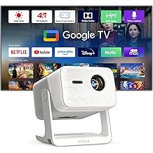 【3000 ANSI Official Licensed Google TV】4K Smart Projector with WiFi and Bluetooth, VOPLLS Outdoor Projectors with Dolby/Auto Focus, Portable Movie Phone Wireless Gaming Wifi Proyector for Bedroom/Home