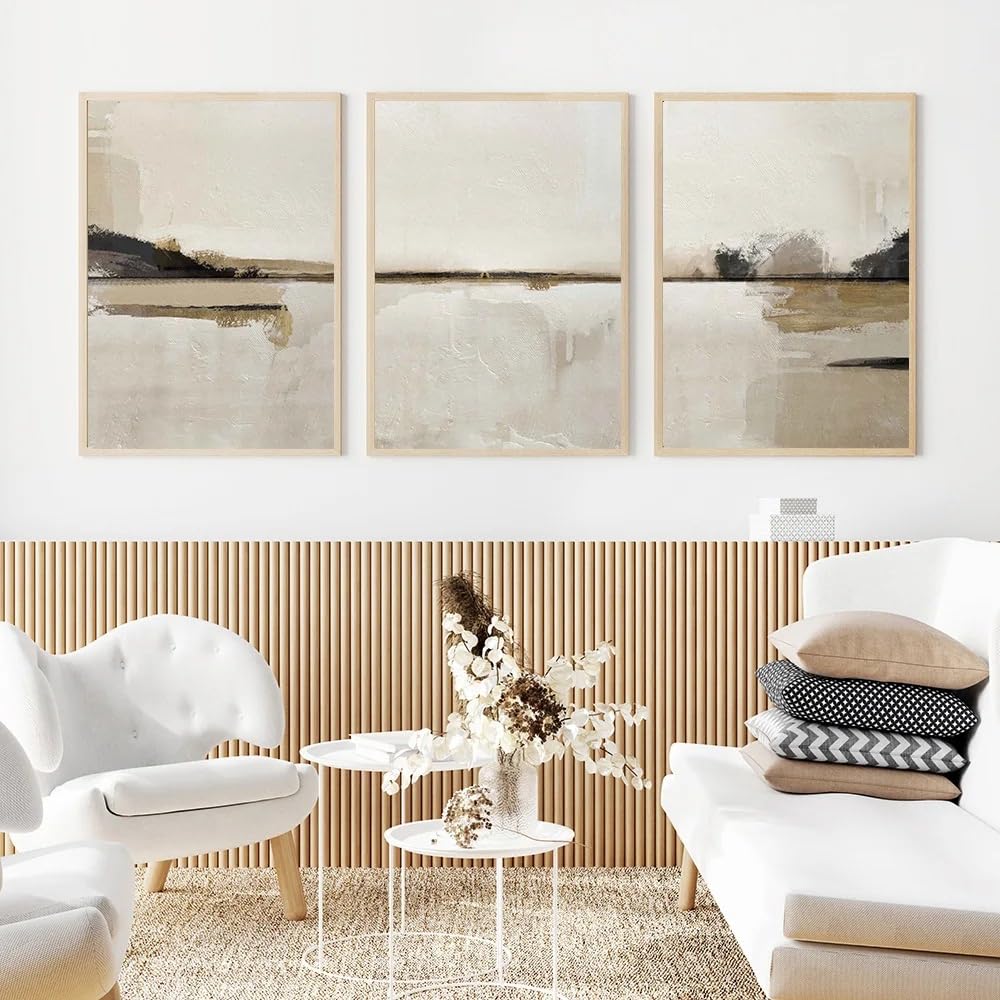 WUHBCZ Wall Posters-Abstract Scandinavian Neutral Poster And Print Gallery Wall Art Canvas Painting Nordic Modern Minimalist Landscape Picture Home Decor-40 * 50cm/3PCS (No Frame)