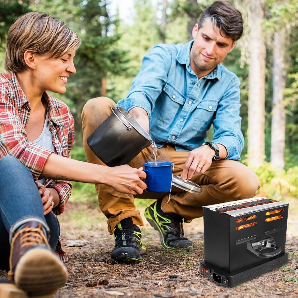 RANJIMA Accendino elettrico a carbone, 800 Watt, tostapane con pinza | Piccolo accenditore per barbecue, mini forno a carbone, accessorio elettrico per barbecue a carbone, accessorio per barbecue
