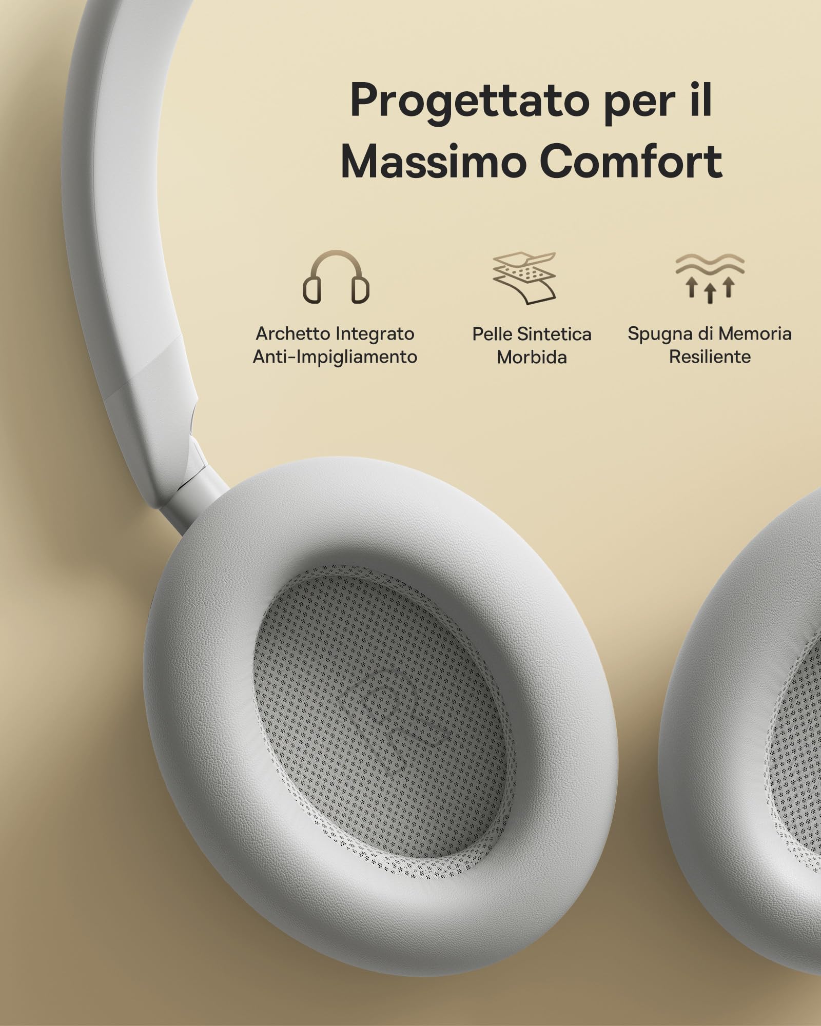 Baseus MH1 Cuffie Bluetooth – 48 dB altamente efficace cancellazione del rumore, archetto monolitico con Hi-Res & LDAC, 80 ore di tempo di riproduzione, 5-Mik Chiamate cristalline, CloudComfort Soft