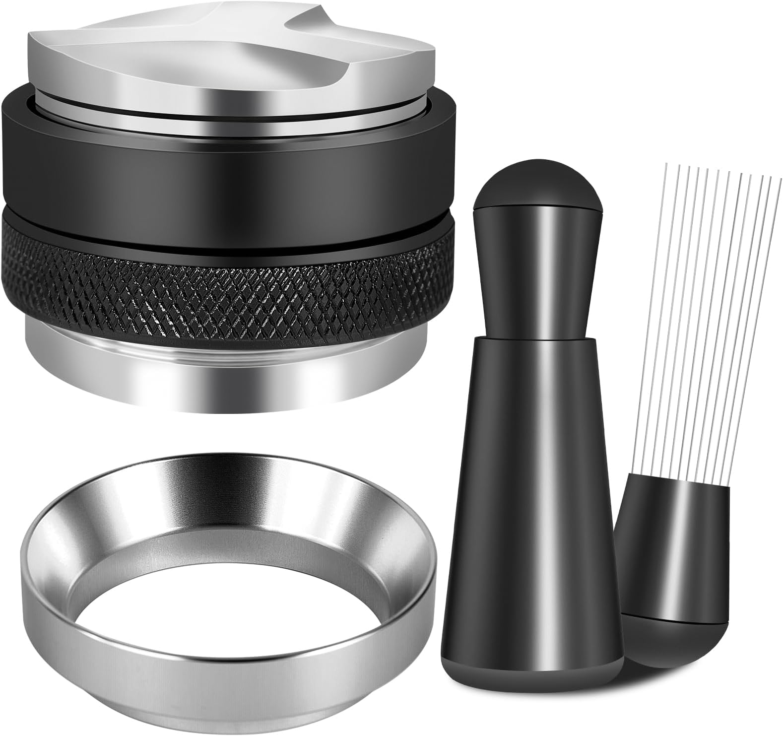 Reoszeank 58mm Espresso Accessories Kit, Coffee Distributor and Tamper Leveler, WDT Tool and Dosing Funnel Set Fits 58 mm Espresso Machines and Portafilters
