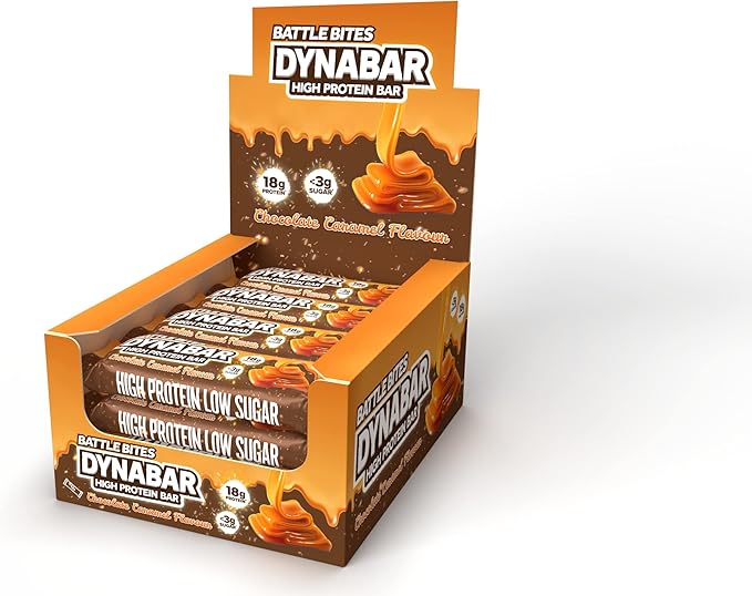 Battle Snacks Bites Dynabar High Protein Bar 12 x 60g Chocolate Caramel