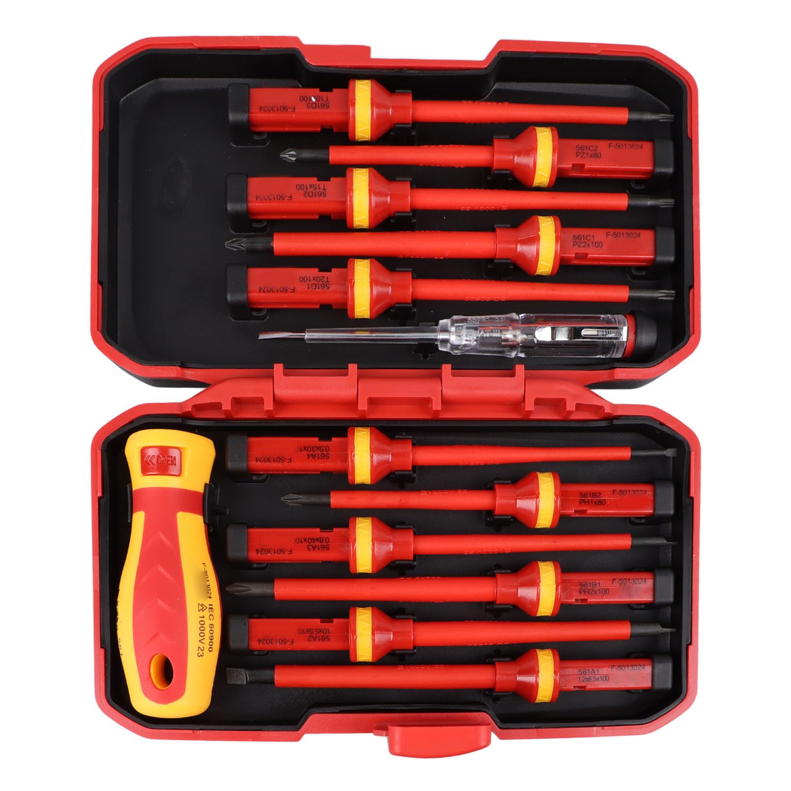 13-Piece Insulated Screwdriver Set, 1000V Rated Electrical Electrician Tools with Ergonomic TPR Handles