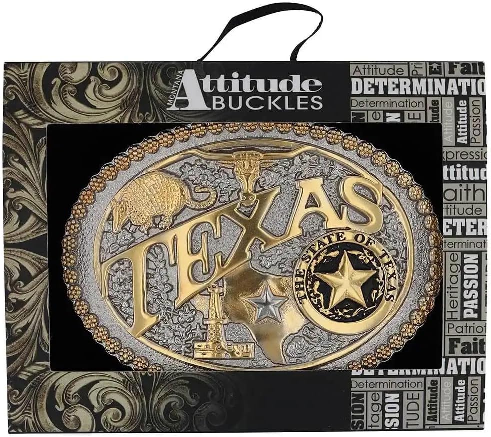 Montana Silversmiths Attitude State Heritage Oval Antiqued Patina Western Belt Buckle - Image 6