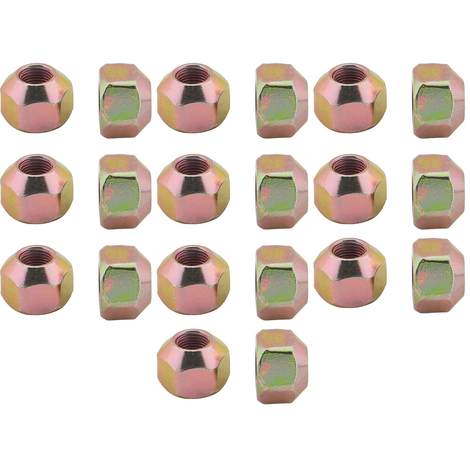 Speedway Motors Steel Wheel Lug Nuts, 1/2"-20 RH Fine Thread, Single 45° Taper Seat, Oversized 1" Hex Racing Lug Nut Set, 20-Pack, Compatible with