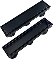 Vista 6 de Drenaje lineal de ducha de 12 pulgadas, drenaje de suelo de ducha rectangular, con cubierta de rejilla de inserción de azulejos 2 en 1 extraíble