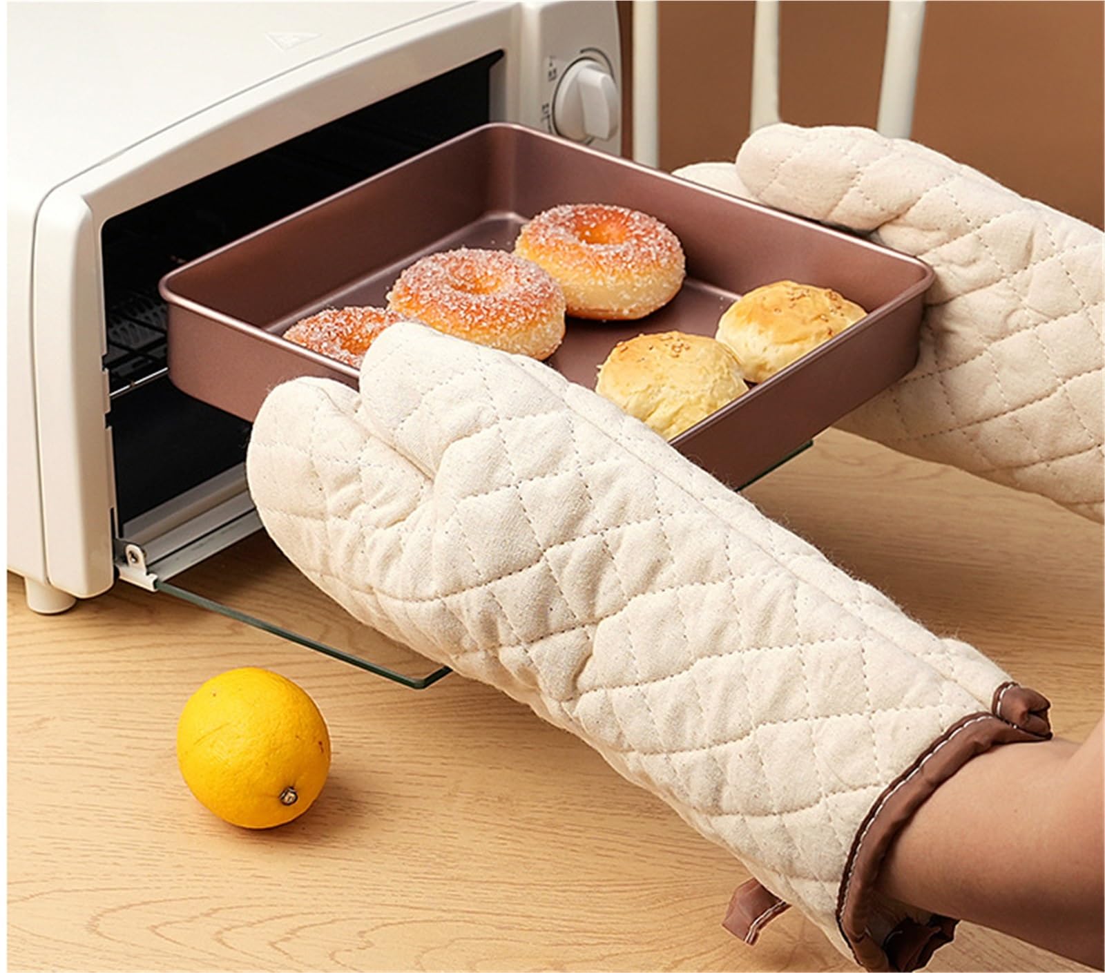 Rękawice Kuchenne Pieczenia 1 Para Rękawic Do Kuchenki Mikrofalowej Gotowania I Pieczenia Odpornych Na Ciepło Kemping Kompaktowe(28cm)