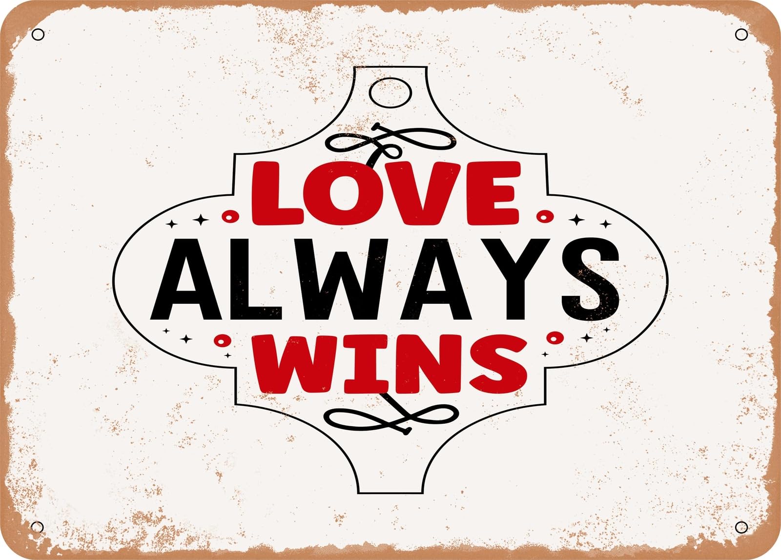 Miaomansenstore Metal Sign - Love Always Wins-01 - Vintage Look Sign Home Decor