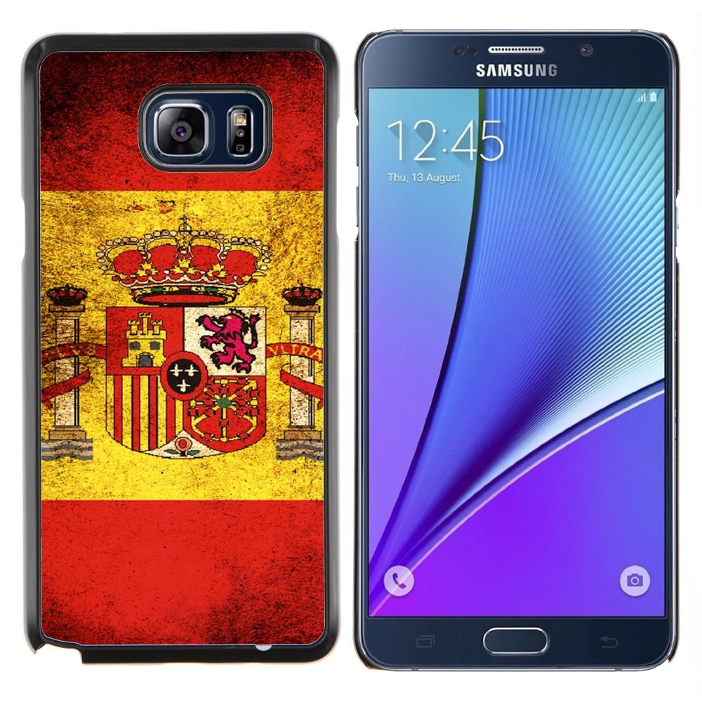 Samsung Galaxy Note5 / N920 , Luminous-Blue - Hard Plastic Back Case Cover Shell (Spain Flag)