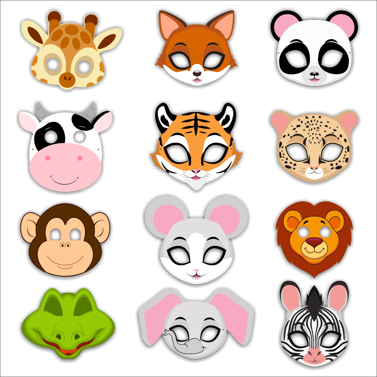 Party Baazaar Jungle Animal Mask | Jungle Theme Party Decoration | Face Mask for Jungle Theme Decoration, Animals Face Mask for Birthday (Pack of 12) (B0D37X6HJD) Amazon Price History, Amazon Price Tracker