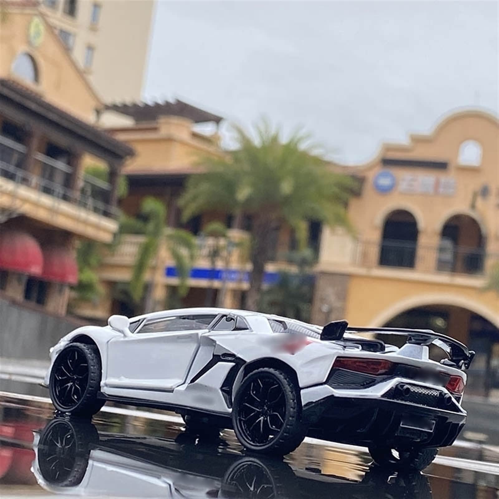 YBSMDiecast Car 1:32 For Lamborghini For Lp700-4 For Aventador Alloy Car Model Simulation Decoration Sound And Light Model Boy Toy Gift (Color : White)