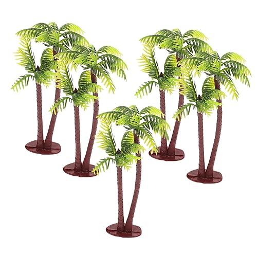 5Pcs Imitation Palm Tree Tropical Mini Palm Mini Tree Figurines