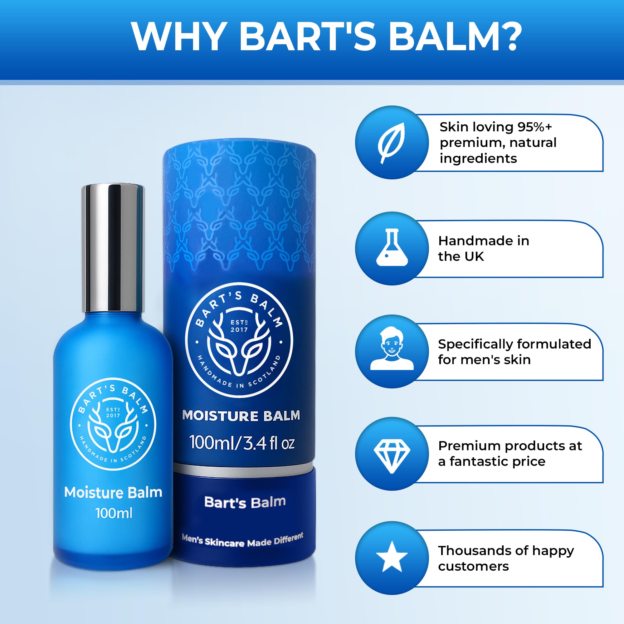Bart’s Balm Premium Natural Moisturiser for Men 100ml, 100 ml (Pack of 1) - Image 2
