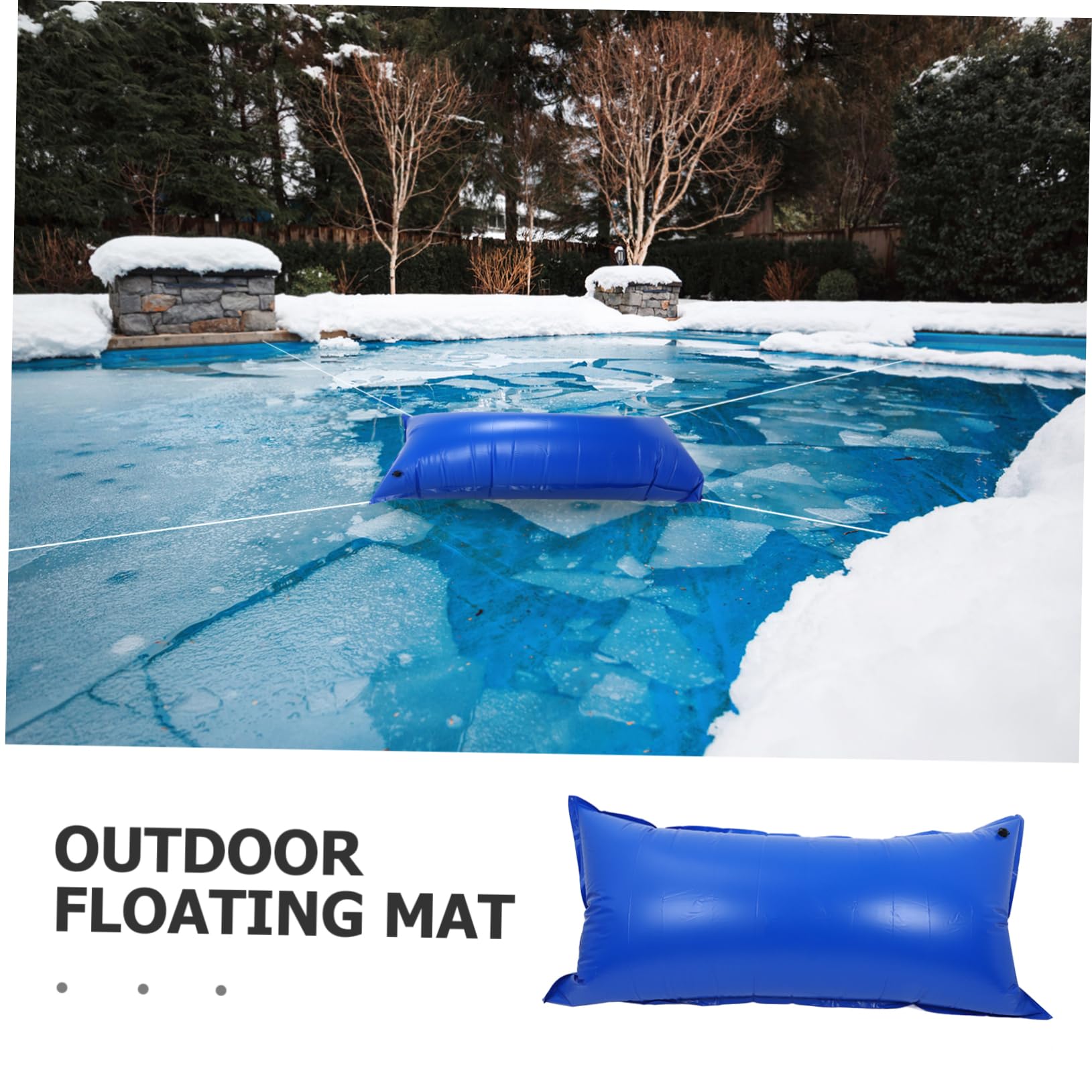 Oreiller de Fermeture de Piscine Hivernale XXL en PVC Bleu 1 PC