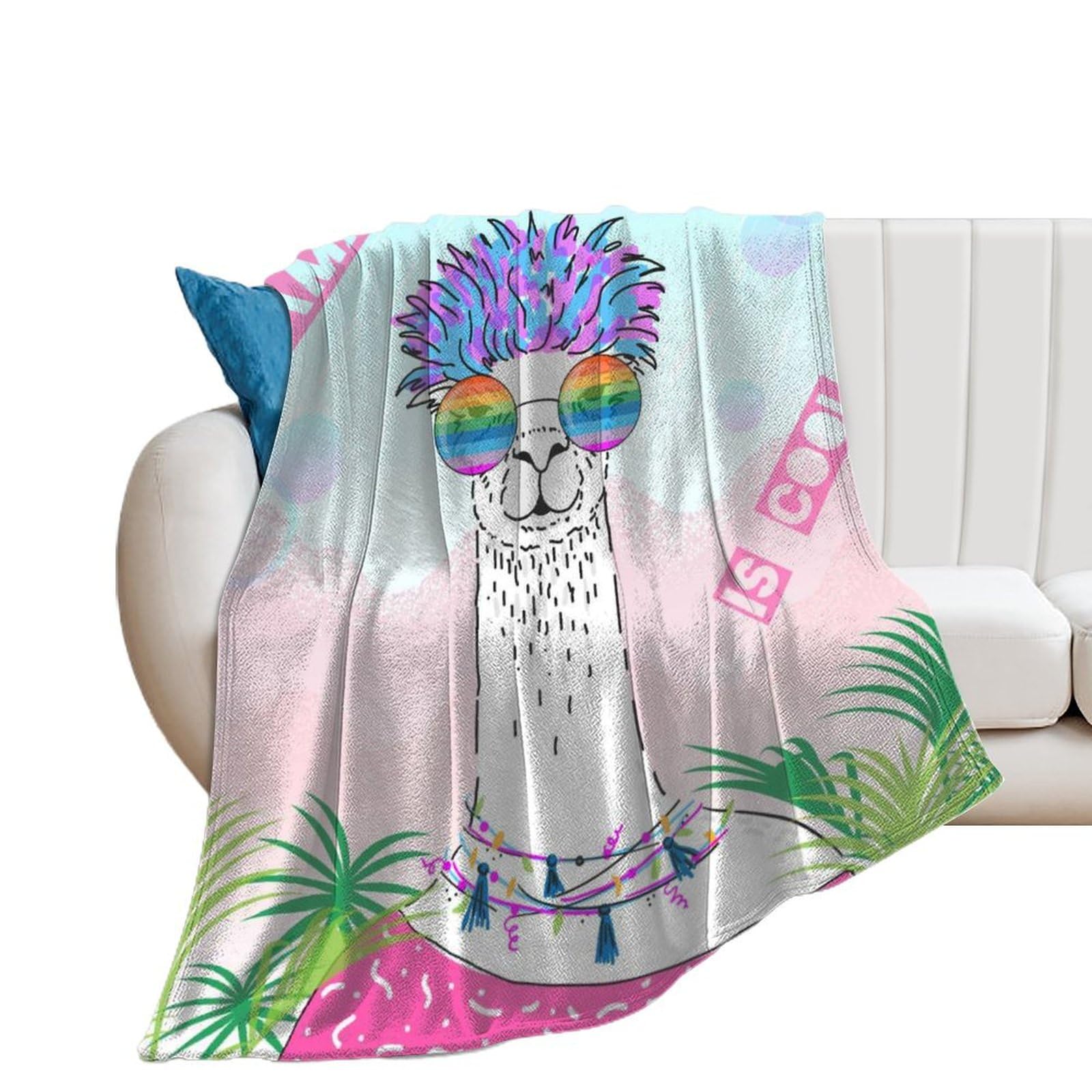 Jeté de canapé 100x130cm couverture polaire douce pour soirées cocooning