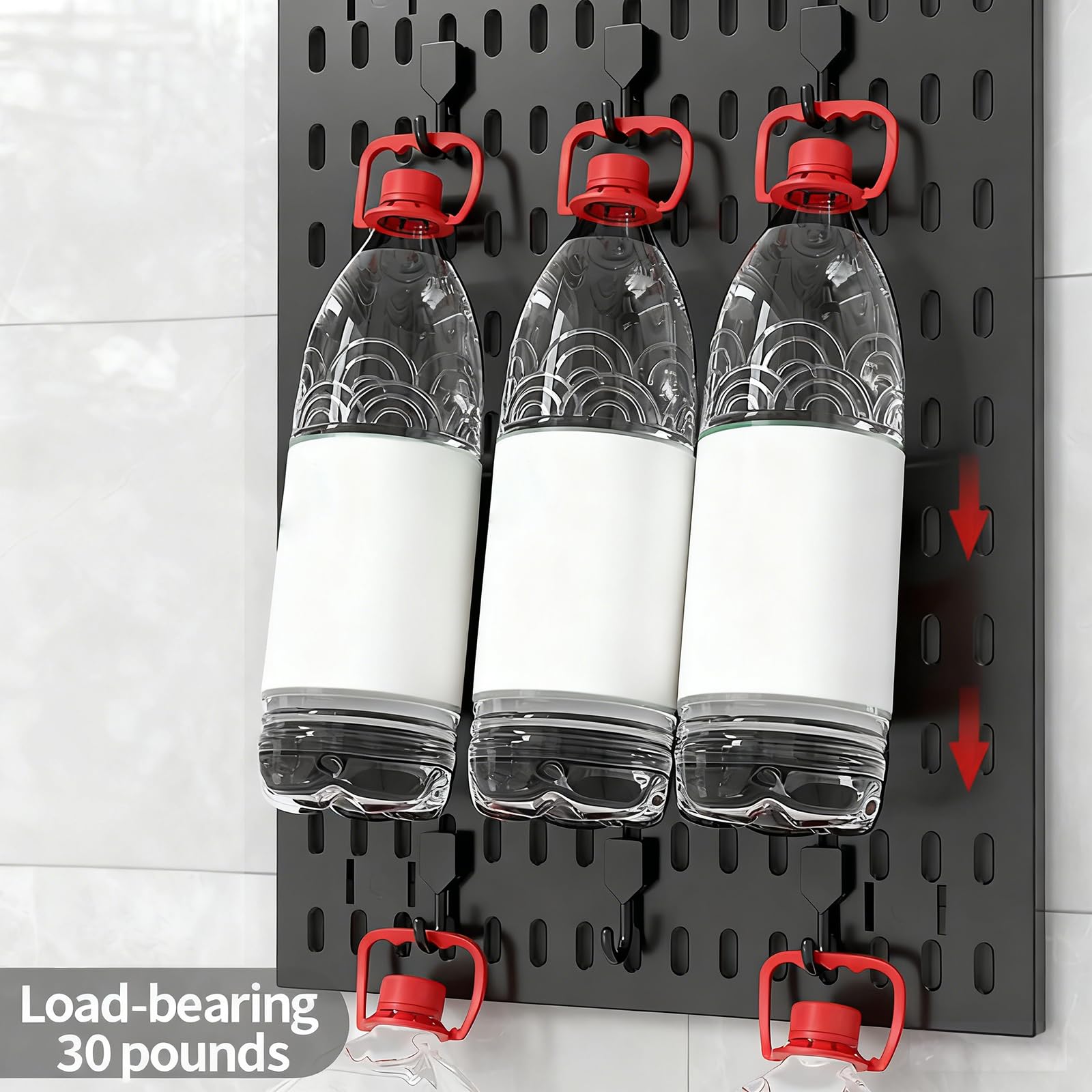 Pegboard Stecktafel Set mit 18 Zubehör, Wand Organizer Schwarz | 4 Stecktafeln 30x30 cm, flexibel kombinierbar, für Büro, Gaming Setup und Schreibtisch Organisation