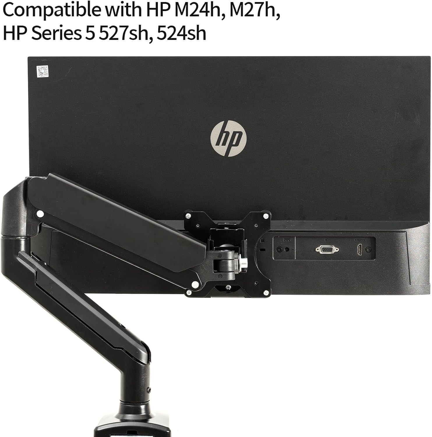 VESA Mount Adapter Bracket for HP M24h M27h Series 5 524sh 527sh Monitors - Fits 75x75mm & 100x100mm VESA, Wall Mount Monitor Arm Desk Stand, Black